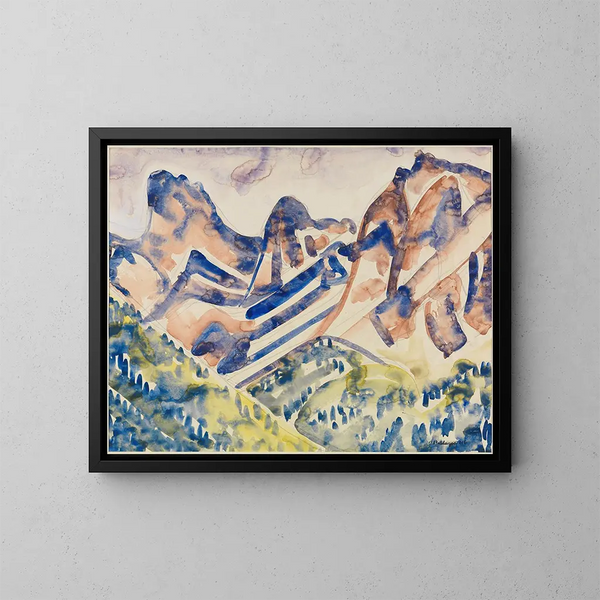 Berglandschaft - August Babberger — gerahmtes Bild an der Wand