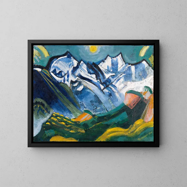 Hochgebirgslandschaft mit Scheerhorn - August Babberger — gerahmtes Bild an der Wand