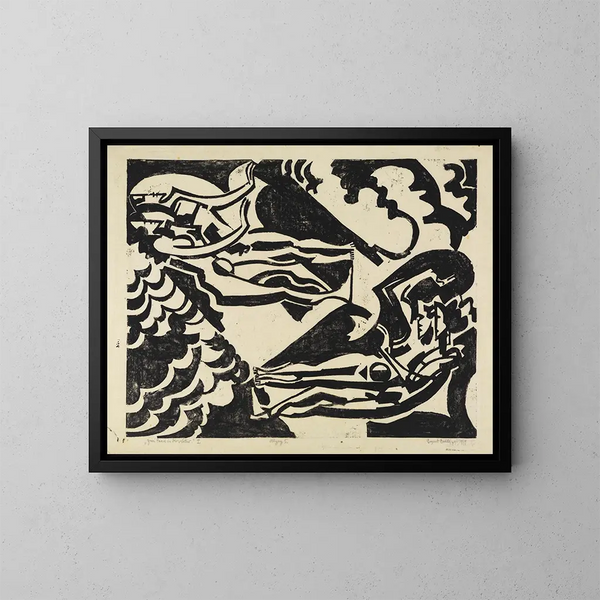Zwei Paare in der Natur, Platte I - August Babberger — gerahmtes Bild an der Wand