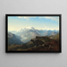 Landschaft mit Bergen - August Becker — gerahmtes Bild an der Wand