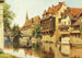 a man in a boat in a German city - August Fischer — artwork view
