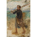 Study of a fisherwoman from northern France - August Hagborg — framed artwork on a wall