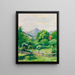 Giardino a Tegernsee con casa e montagna - August Macke — quadro incorniciato alla parete