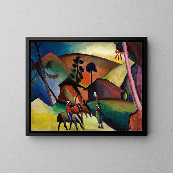 Indianer auf Pferden - August Macke — gerahmtes Bild an der Wand
