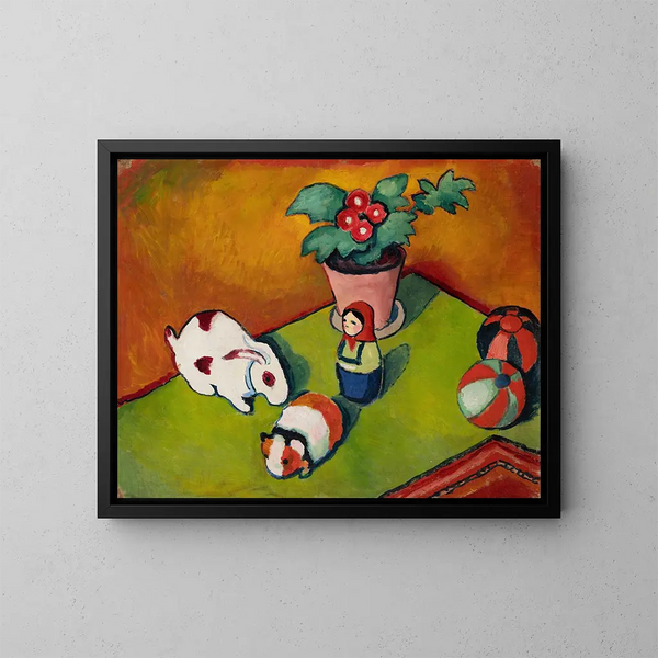 Die Spielzeuge von Little Walter - August Macke — gerahmtes Bild an der Wand
