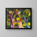 Mädchen mit blauen Vögeln - August Macke — gerahmtes Bild an der Wand