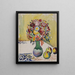 Stillleben mit Blumen und den drei Äpfeln - August Macke — gerahmtes Bild an der Wand