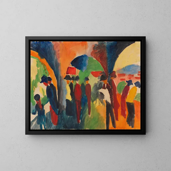 Sotto le arcate di Thun, un motivo di passeggiata - August Macke — quadro incorniciato alla parete