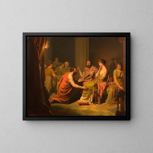 Ulysse vor Alkinoos, König der Phaiaken - August Malmström — gerahmtes Bild an der Wand