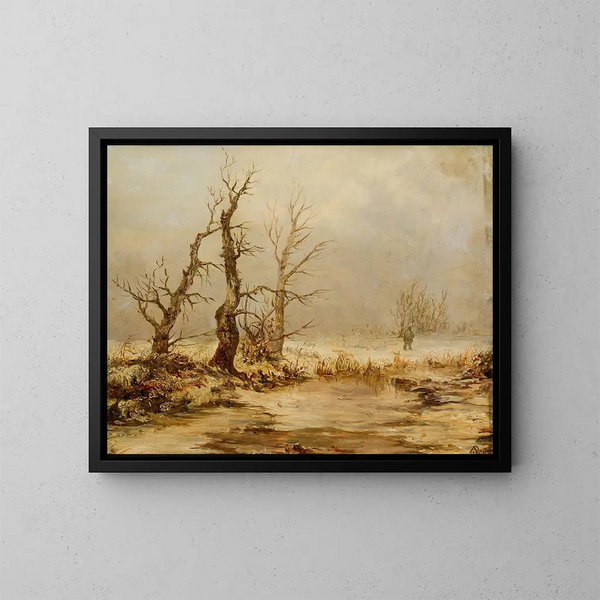 Winterlandschaft - August Piepenhagen — gerahmtes Bild an der Wand