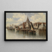 View of a Port City - August von Siegen — framed artwork on a wall