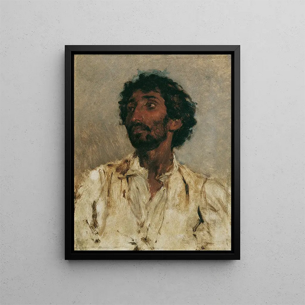 Buste einer Zigeunerin - August von Pettenkofen — gerahmtes Bild an der Wand