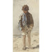 Young Hungarian standing face, barefoot and wearing a fur hat - August von Pettenkofen — artwork view