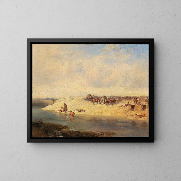Bivouac russe - August von Pettenkofen — gerahmtes Bild an der Wand