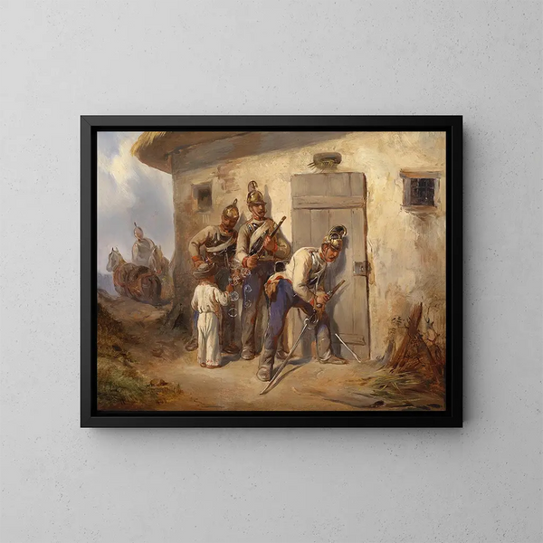 Drache der österreichischen Armee - August von Pettenkofen — gerahmtes Bild an der Wand