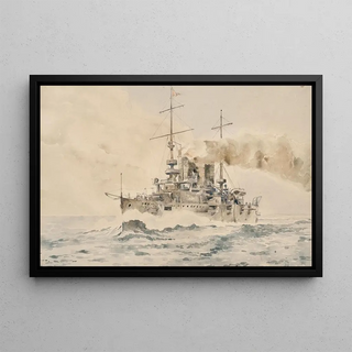 August von Ramberg - Imperial and Royal Battleship of the SMS Erzherzog Karl Class in full sail.webp