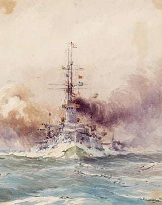August von Ramberg - The Imp Royal Battleship VIRIBUS UNITIS at full speed accompanied by the fleet.webp