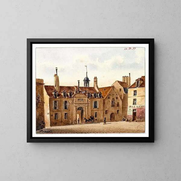 L'ancienne Klinik der Pitié, Rue Lacépède - Auguste Sébastien Bénard — gerahmtes Bild an der Wand