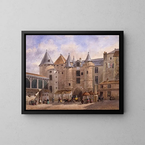 Le Grand Châtelet du XVIIIe siècle - Auguste Sébastien Bénard — gerahmtes Bild an der Wand
