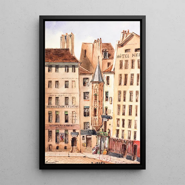 Reproduktion des Gemäldes Place de l'Hôtel de Ville - Auguste Sébastien Bénard