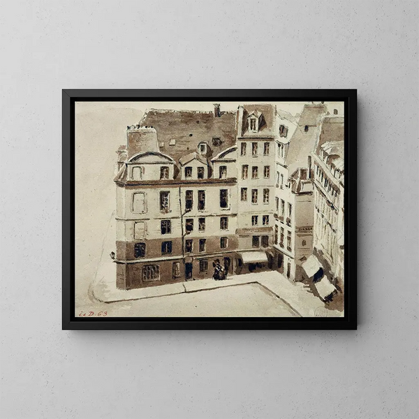 Place du Marché Neuf - Auguste Sébastien Bénard — gerahmtes Bild an der Wand