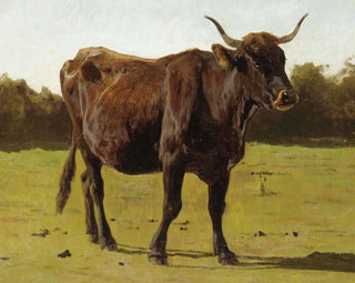 Auguste Bonheur - A Cow Grazing In A Meadow.webp