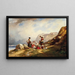 Lavandières am Bergsee - Auguste Delacroix — gerahmtes Bild an der Wand