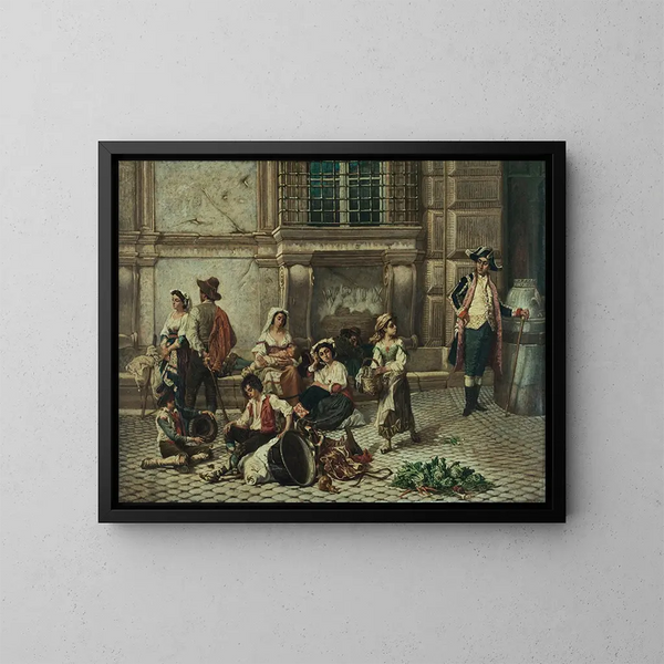 Porta del Palazzo Farnese, Roma - Auguste Dutuit — quadro incorniciato alla parete