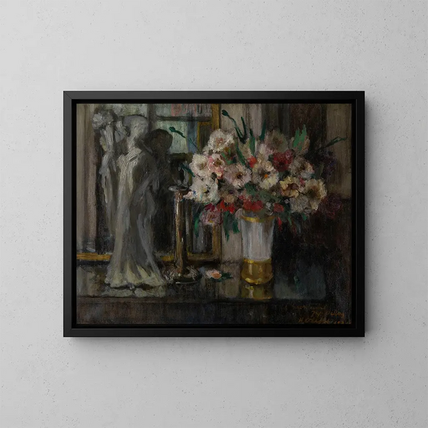 Stillleben mit Blumen - Auguste Oleffe — gerahmtes Bild an der Wand