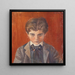 Selbstporträt vor rotem Hintergrund - Egon Schiele — gerahmtes Bild an der Wand