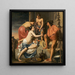 Bacchus on a Throne, Nymphs Offering Wine and Fruits to Bacchus - Caesar Van Everdingen — framed artwork on a wall