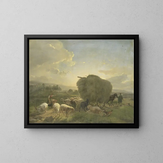 Balthasar Paul Ommeganck - Landscape with Sheep and a Hay Wagon.webp