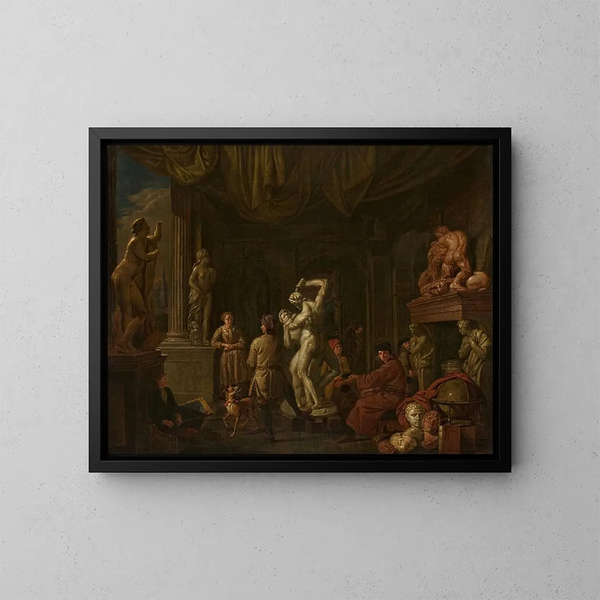 Im Atelier des Bildhauers - Balthasar van den Bossche — gerahmtes Bild an der Wand