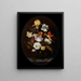 Stillleben mit Blumen in einer Glasvase - Balthasar van der Ast — gerahmtes Bild an der Wand