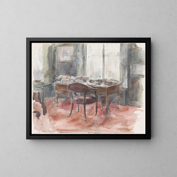 Das Büro im Büro von Herrn S. van Houten im Haus in der 6, Riouwstraat in Den Haag - Barbara Elisabeth van Houten — gerahmtes Bild an der Wand