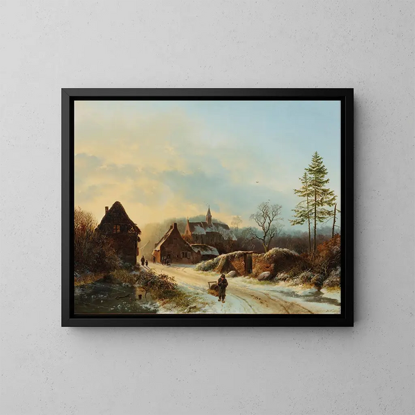 Ein Wintertag - Barend Cornelis Koekkoek — gerahmtes Bild an der Wand