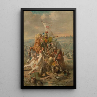 Barend Wijnveld - De hertog van Lotharingen wordt door Dirk III van Holland bij Dordrecht verslagen Anno 1018.webp