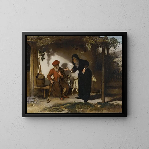 Tobie und seine Frau Anne mit einer Ziege - Barent Fabritius — gerahmtes Bild an der Wand