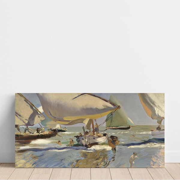Riproduzione del dipinto Barche sulla spiaggia - Joaquín Sorolla