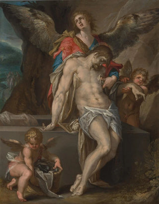 Bartholomaeus Spranger - Engelen dragen het lichaam van Christus Engelenpiet.webp