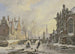 Patineurs sur un canal à Amsterdam - Bartholomeus Johannes van Hove — Ansicht des Kunstwerks