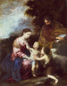 Die Heilige Familie mit dem Kind Baptisten - Bartolomé Esteban Murillo — Ansicht des Kunstwerks