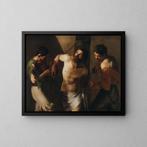 Der Märtyrertod des heiligen Barthélemy - Bartolomeo Manfredi — gerahmtes Bild an der Wand