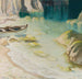 Boat at the Rocky Coast - Kazimierz Stabrowski — artwork view