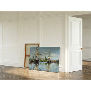 Bateaux sur la Seine à Rouen - Claude Monet | Reproduction Tableau Décoration murale affiche copie