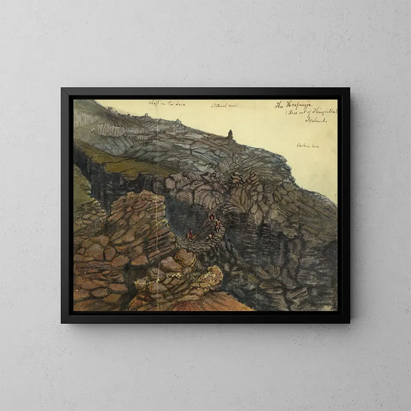 Der Durchgang von Hrafnagja nach Thingvalla, Island - Bayard Taylor — gerahmtes Bild an der Wand