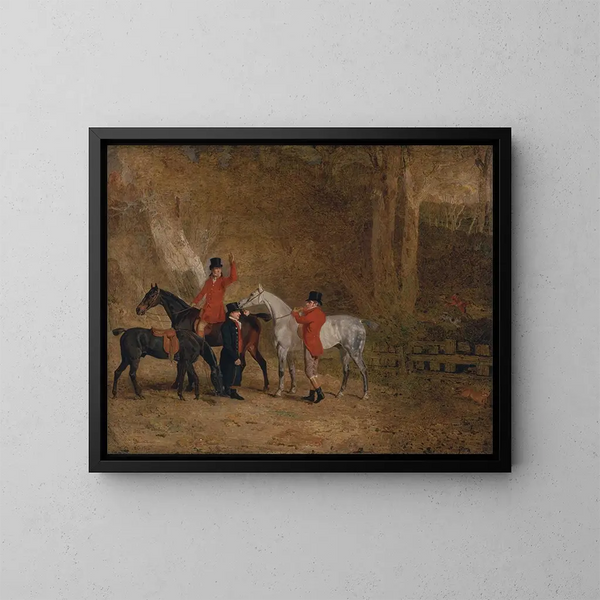 Jagdszene auf den Fuchs - Benjamin Marshall — gerahmtes Bild an der Wand