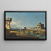Capriccio con monumenti romani, inclusi Castel Sant'Angelo e San Pietro - Bernardo Bellotto — quadro incorniciato alla parete