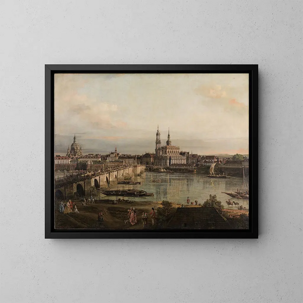 Vista di Dresda - Bernardo Bellotto — quadro incorniciato alla parete