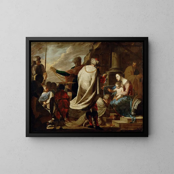 Anbetung der Könige - Bernardo Cavallino — gerahmtes Bild an der Wand